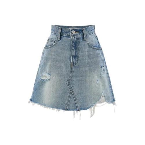 MOUSSY Джинсовые короткие юбки Женские Светло-синий