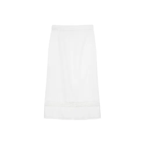 SHUSHUTONG Повседневная длинная юбка Женская белая