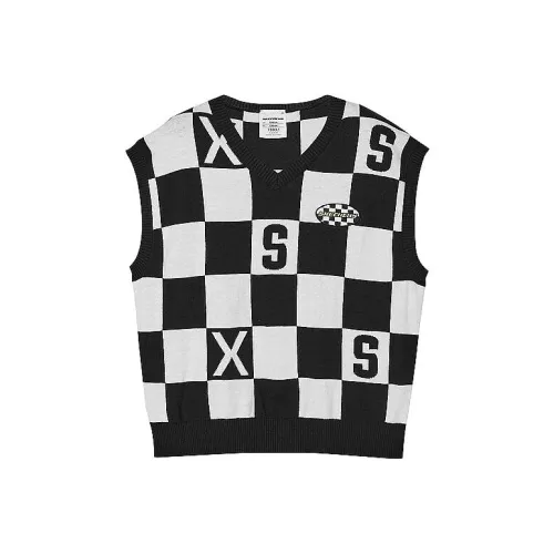 Skechers Шахматный узор Большой Квадрат Черно-белая панда/037W Kids Свитеры