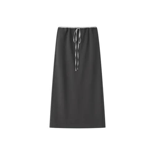 THE SEA LIFE Повседневный Длинный Юбка Женские Пасмурно-серый