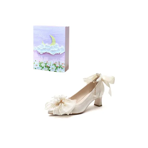 ANGEL BOY Грубый каблук Высокие каблуки Женские Шампанское золото