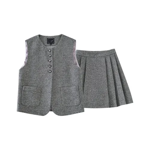 OUNIXUE Комплект с юбкой Женские Фотиния Серый