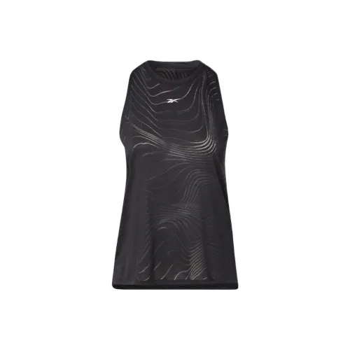 Reebok Выгорающая печать Майка Sport Жилеты Женские Черный