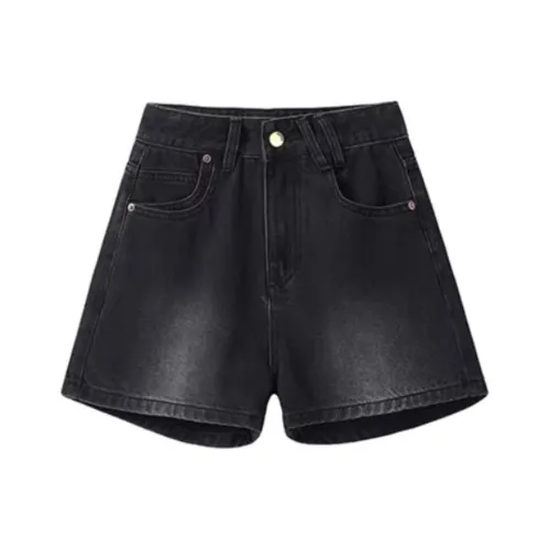 Казахстан Джинсовые шорты Женские Черный Серый