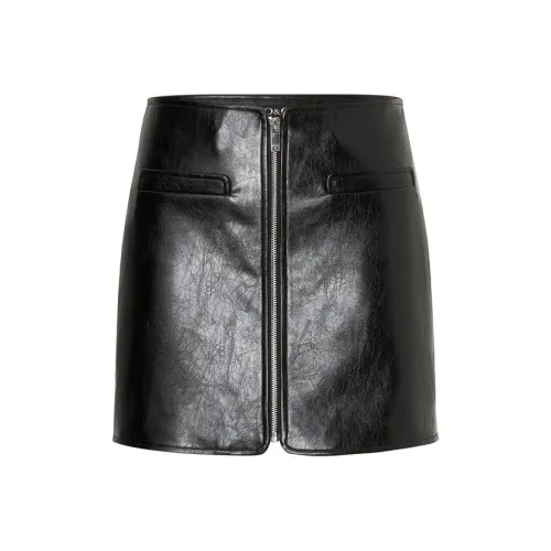 MOCO Кожаные короткие юбки Женские Черный