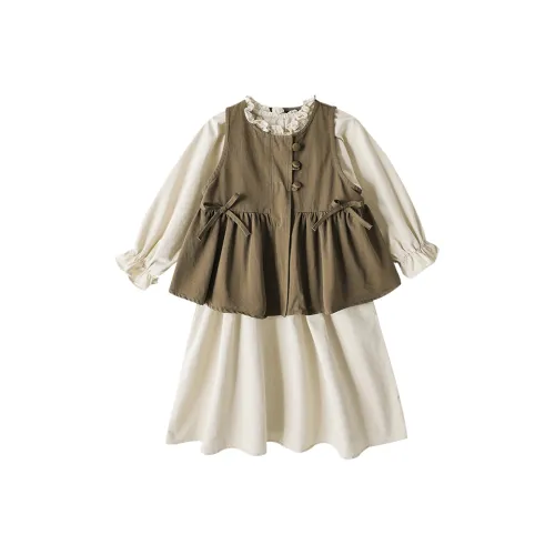 YOEHYAUL Детское платье светлого кофейного цвета для малышей