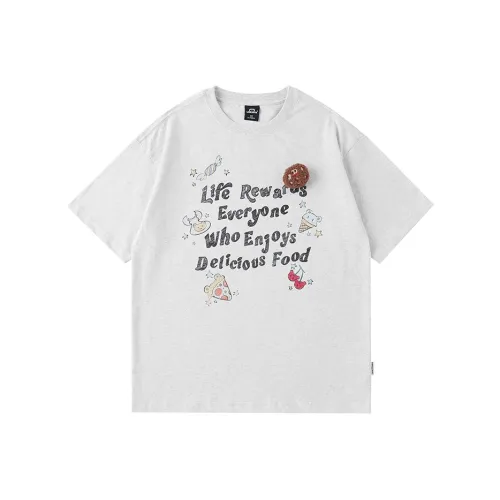 LAMLICKA Бело-серый вереск Унисекс T Рубашки