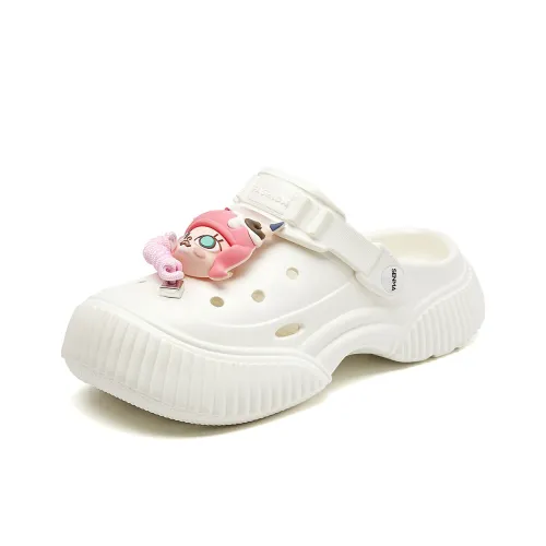 La Chapelle Минималистский стиль Универсальный Коммутирование Сабо Женские Белые