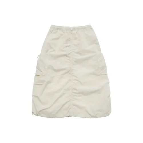 Mlb Base Logo New York Yankees Basic Collection SS25 Повседневный Длинный Юбка Женские Айвори