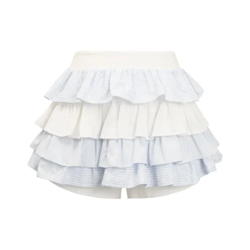 Umoumo Повседневные короткие юбки женские синие