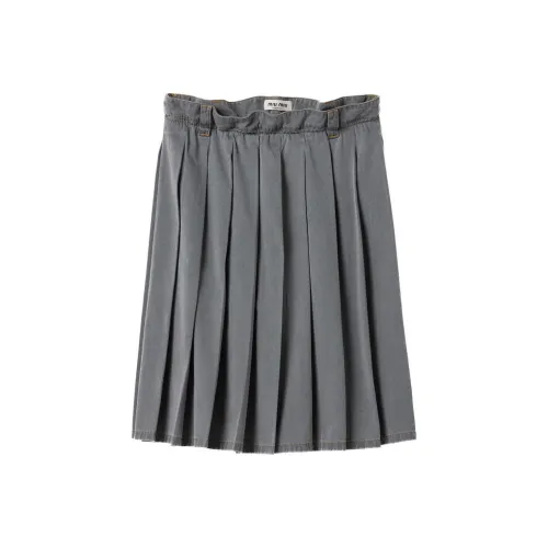 MIU MIU FW24 Повседневная длинная юбка женская серый
