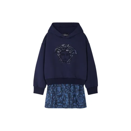 VERSACE Детское платье синего цвета для малышей