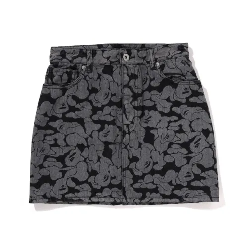 A BATHING APE FW24 Джинсовые короткие юбки Женские Черный