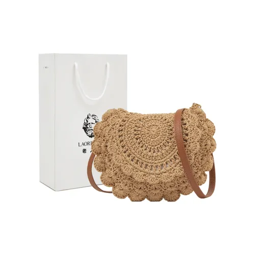 Old Man's Head Ткань Сумка через плечо Стандартная Женская Кофейная Бежевая