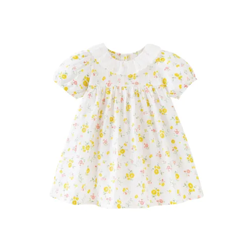 Mini Bala Детское платье желтого и белого цветов