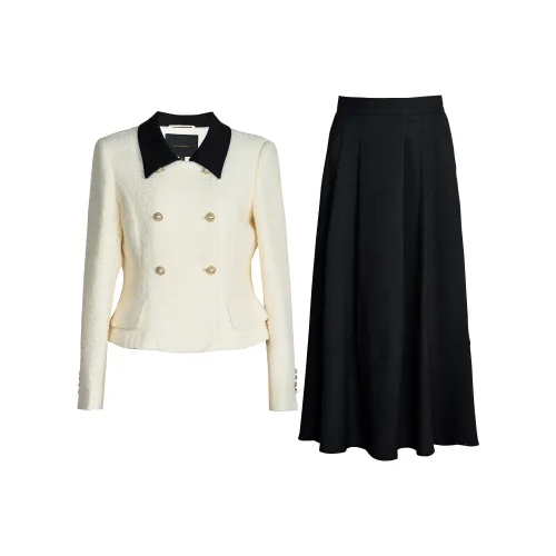 ROEYSHOUSE Комплект с юбкой Женские Экрю+Черный