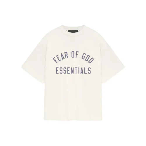 Fear Of God Essentials FW24 Kids Джерси Crewneck Tee T Рубашка Слоновая кость Оболочка Children Возраст 3-7 лет