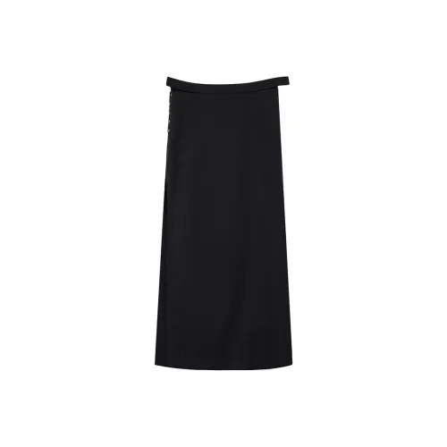 NancyCavally Повседневный Длинный Юбка Женские Черный