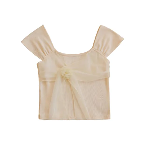 LONGMEI Кремово-абрикосовые Женские Майки