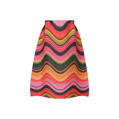 PLEATS PLEASE ISSEY MIYAKE FW22 Повседневный Длинный Юбка Женские Розовый