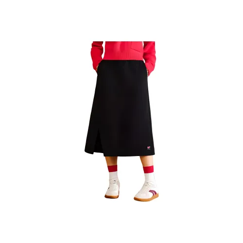 ANTA x KIRSH Хорошие вещи происходят Повседневный Длинный Юбка Женская базовая Черный