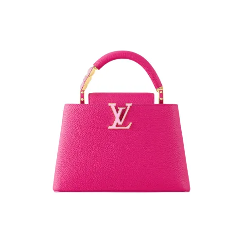 LOUIS VUITTON TM Capucines Кожа Сумка Маленькая Женская Фуксия