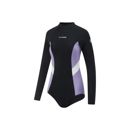 LINING Swimming Series Ван-Пис Купальник Женские Черный Сиреневый