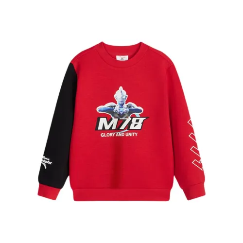 Antakids x Ultraman Совместное издание Американский свитшот Kunpeng Красный для детей 3-7 лет
