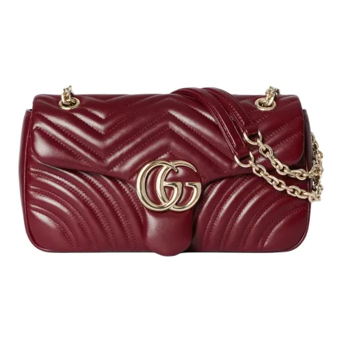 GUCCI GG Marmont Телячья кожа Сумка через плечо Средняя Женская Красная