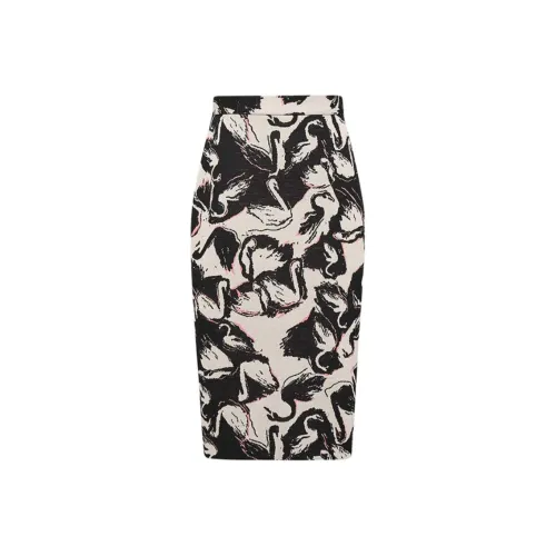 Diane von Furstenberg SS25 Повседневный Длинный Юбка Женские Черный Белый