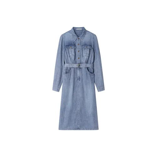 XIRAN Длинное платье с длинными рукавами женское