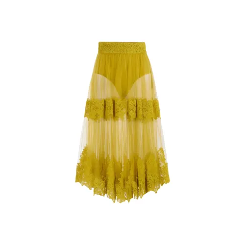 Elisabetta Franchi Повседневный Длинный Юбка Женские Желтый