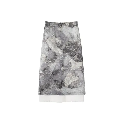 EKOOL Повседневный Длинный Юбка Женская Синие Серые