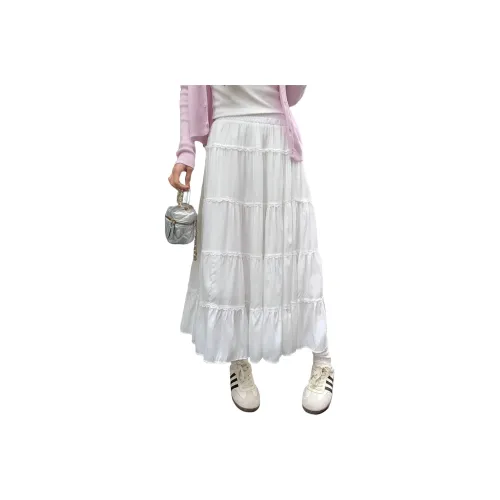 TUSHIFEI Повседневный Длинный Юбка Женская Белая
