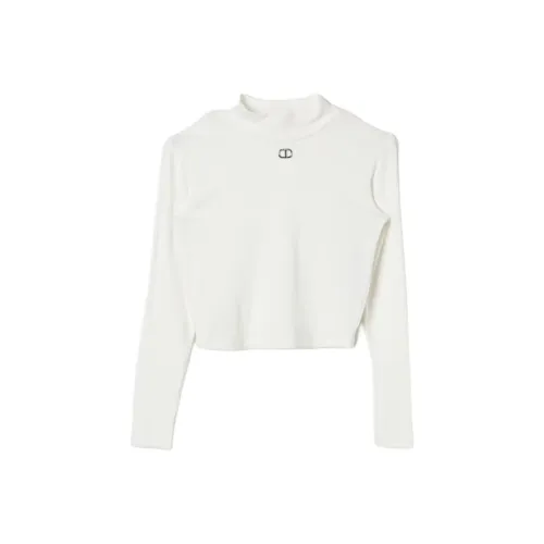 TWINSET Milano Детская одежда однотонная водолазка с длинными рукавами пуловер укороченный белый детский