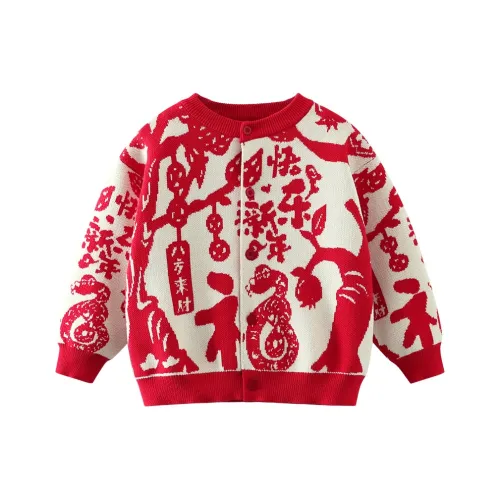CICIIBEAR Свитер Новогодний красный Children Возраст 3-7 лет