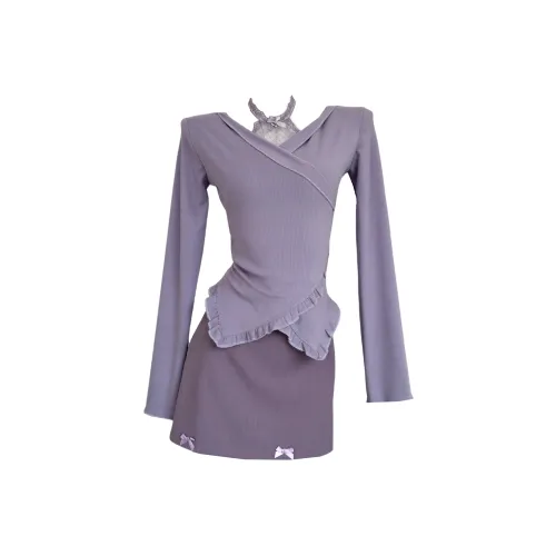 TUSHIFEI Комплект с юбкой Женские Фиолетовый