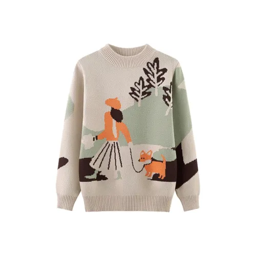 H YXIANG Белый Стена Kids Свитеры