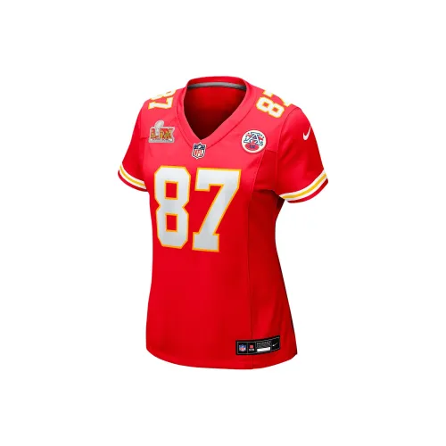 nike NFL SS25 Travis Kelce KANSAS CITY Chiefs Супер Боул LIX Регби Джерси Женские Красный