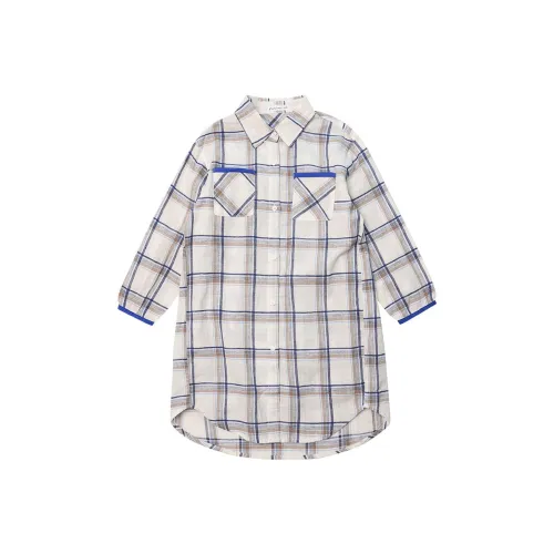 Pure and Good Детское платье для подростков синий и белый в клетку