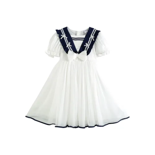 FAIRWHALE Детское платье натуральный белый для детей 3-7 лет