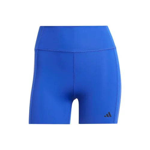 Adidas Optime 4 Inch Raw Cut Hem Спортивные шорты Женские Полупрозрачный синий