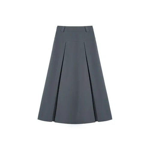 ABBY GODDESS Весна и Лето Повседневный Длинный Юбка Женские Серый