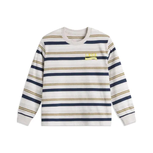 LINING YOUNG Свитер Sports Life Collection GREY Белый Синий Полосы Детский