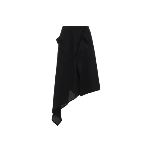 Yohji Yamamoto Черные Женские Повседневные Длинные Юбки