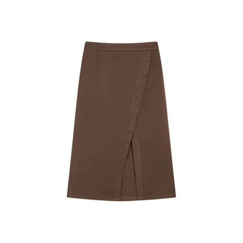 Mo Han Yi Mei Повседневный Длинный Юбка Женские Кофе