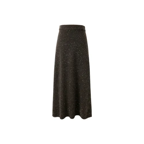 3COLOUR Повседневный Длинный Юбка Женские Кофе