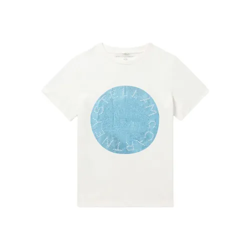 Stella McCartney Детская одежда T-рубашка с DISCO и логотипом Metallico белая детская