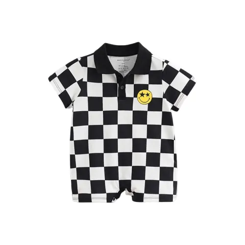 MARC&JANIE Клетчатый Кошка Детские Комбинезоны / Ползунки