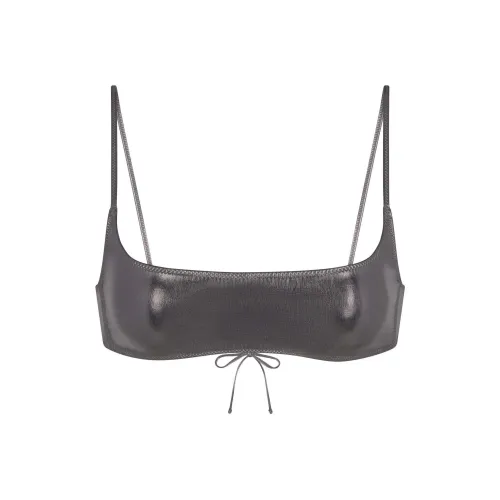 SKIMS Металлик Плавание Микро Scoop Бикини Топ Бикини Женские CARBON